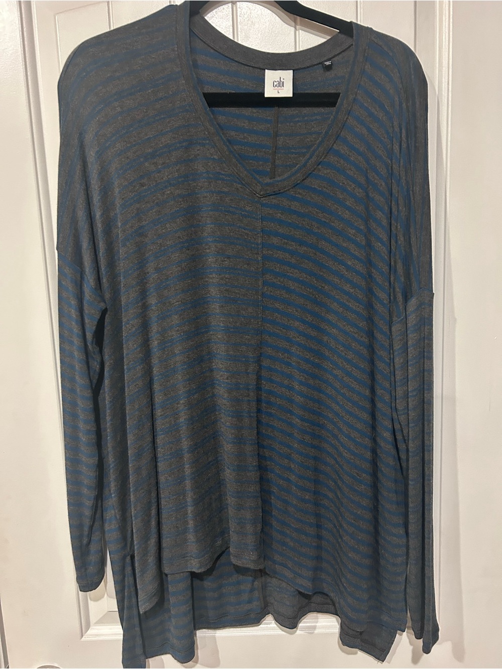 Cabi Hybrid Stripe Tee #3687-Size Large- Euc